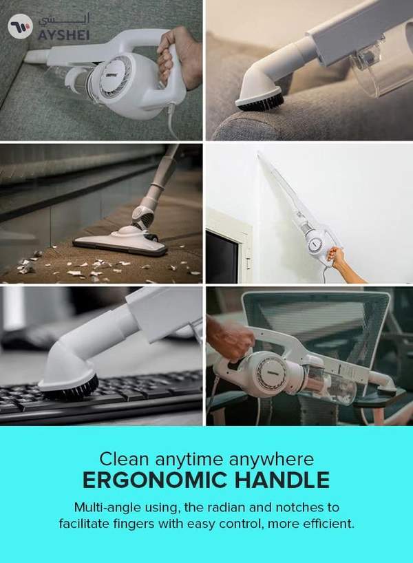 GEEPAS Stick & Handheld Vacuum Cleaner, HEPA Filter, Handheld & Stick, 0.9L Dust Bag Capacity, 600W Powerful Motor, Transparent Dust Cup for Easy Check, Lightweight Body & Low Noise 0.9 L 600 W GVC2596N White
