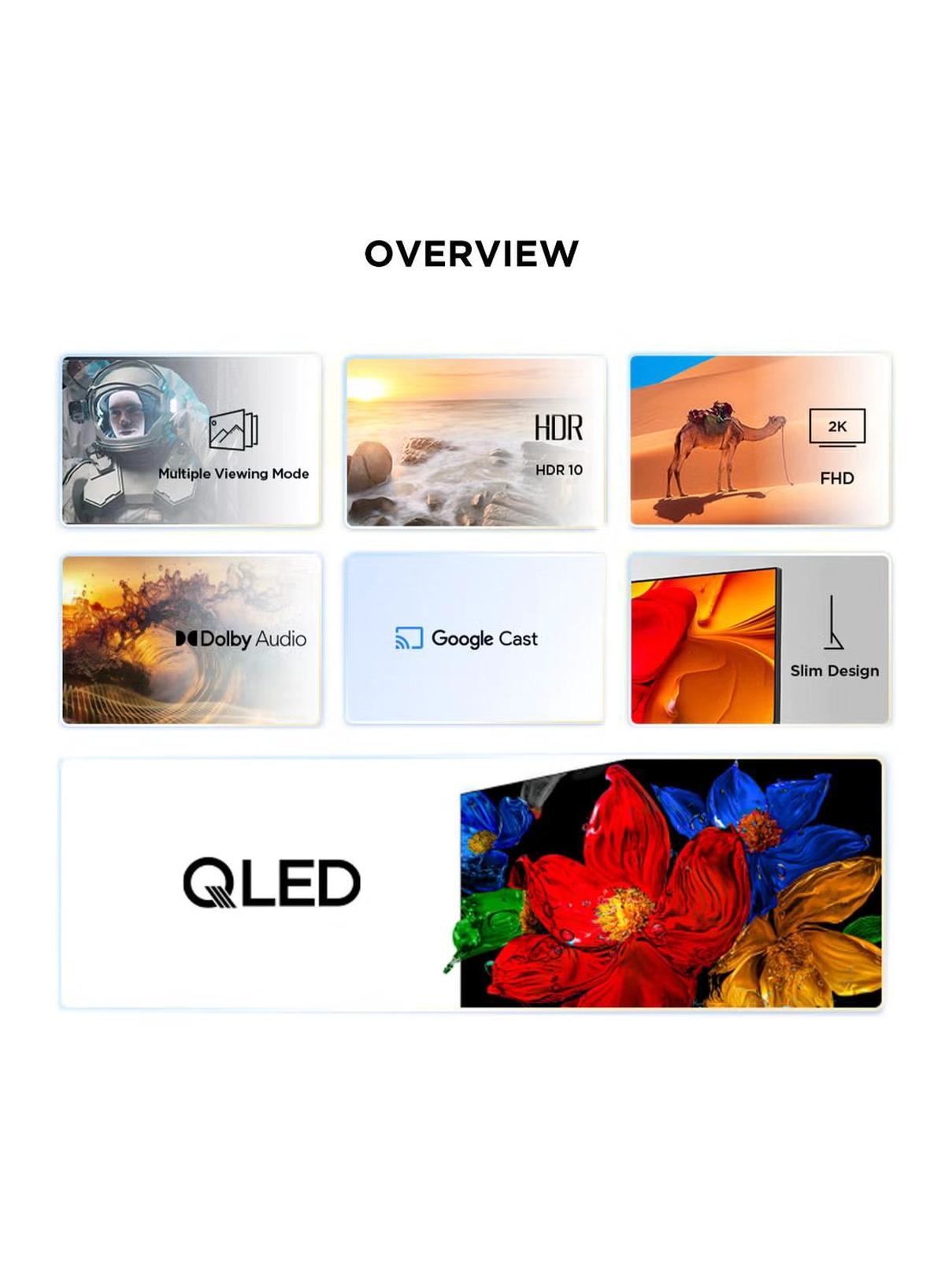 TCL 32 Inch Smart TV QLED HDR 10 Google TV, Dolby Audio, 60Hz, Game Mode, Multiple Eye Care with Slim Design (2025 Model), 32S5K Black-2-2