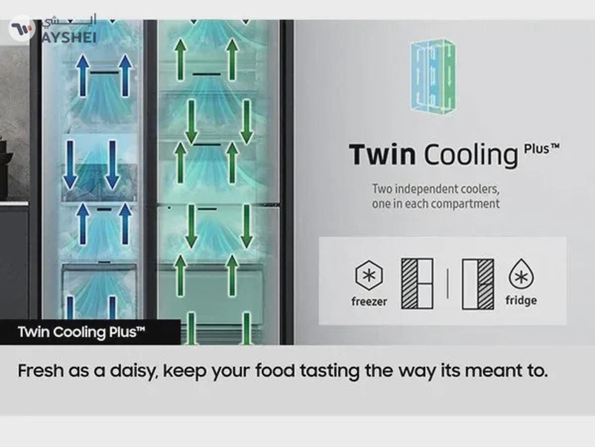 Samsung Family Hub™ SpaceMax™ RS6HA8891B1 American Style Smart Fridge Freezer - Black Stainless-1-landscape