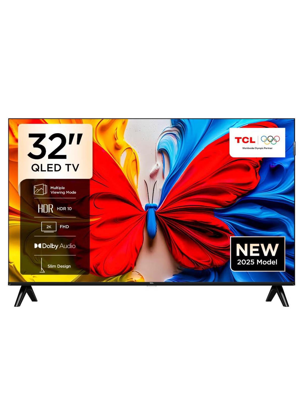 TCL 32 Inch Smart TV QLED HDR 10 Google TV, Dolby Audio, 60Hz, Game Mode, Multiple Eye Care with Slim Design (2025 Model), 32S5K Black-0-portrait