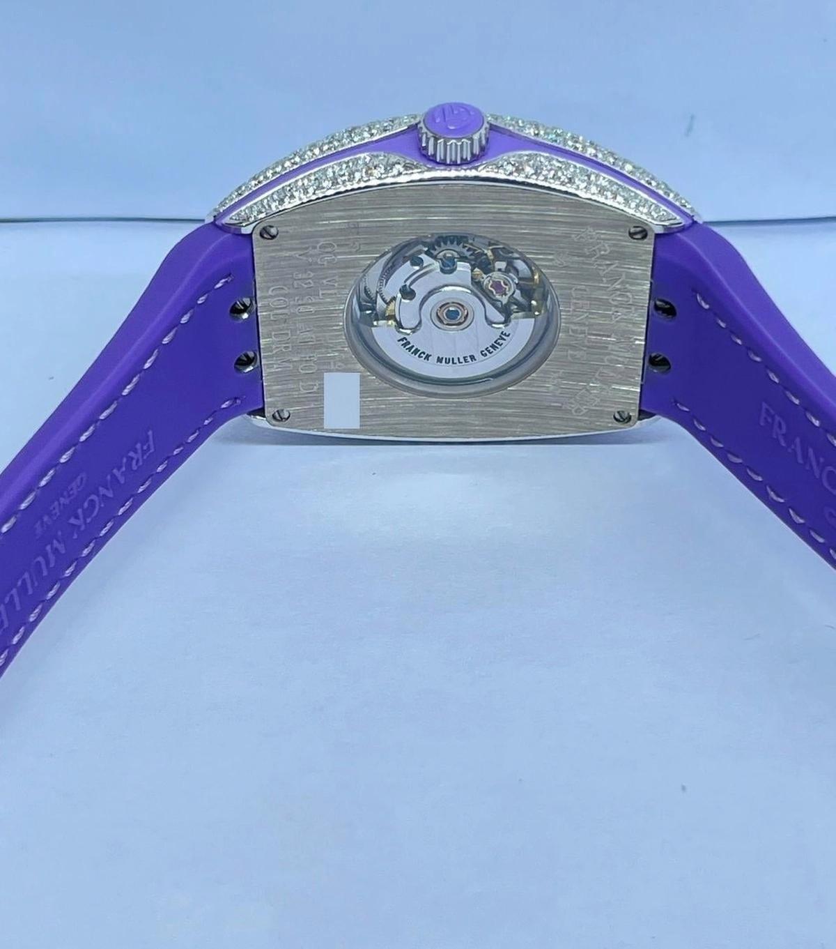 Franck Muller | Automatic Color Dreams 32mm - Purple White Gold Case and Buckle with Factory Diamonds | Condition: New | Year of production 2026 | Original box | Original papers-1-1