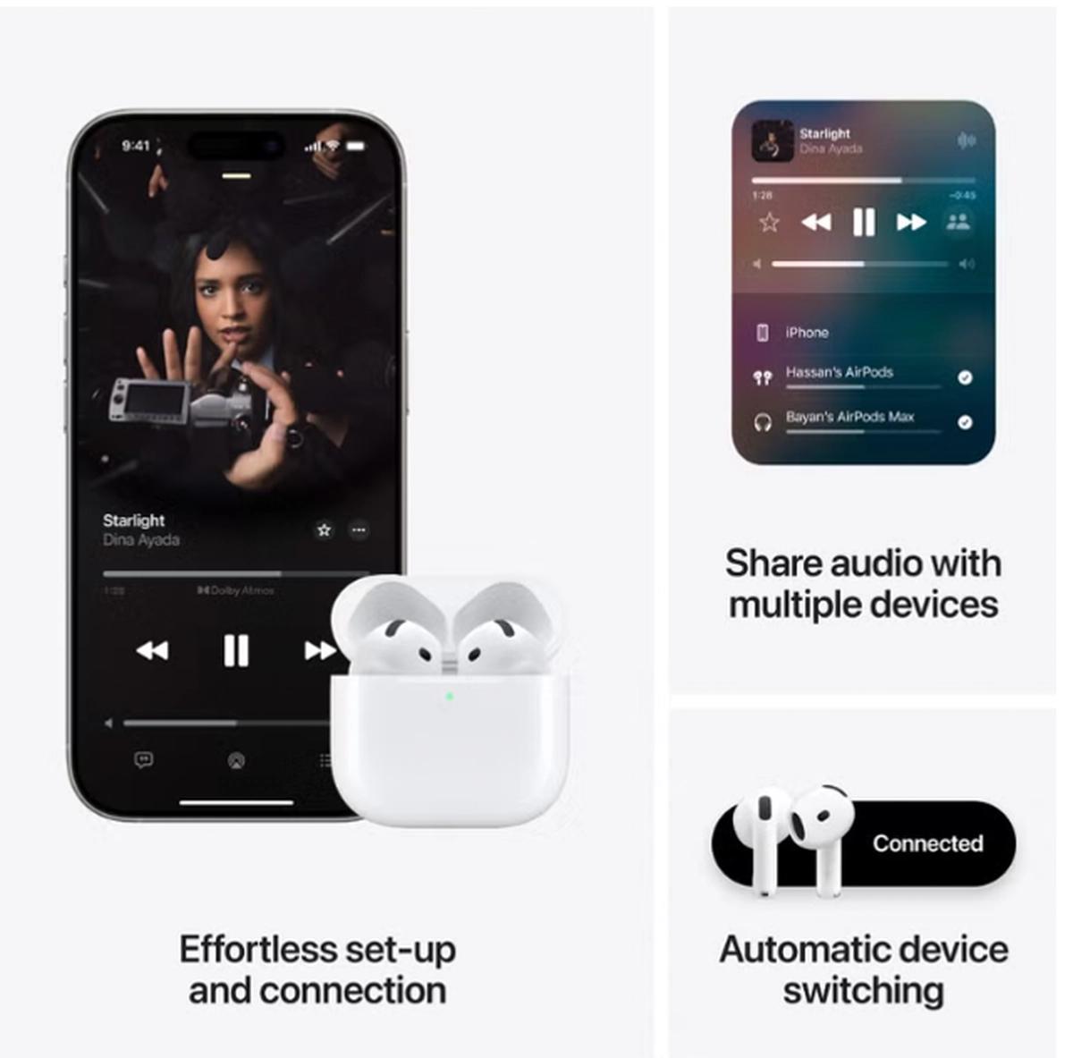 Apple AirPods 4 Wireless Earbuds, Bluetooth Headphones, Personalized Spatial Audio, Sweat and Water Resistant-3-3