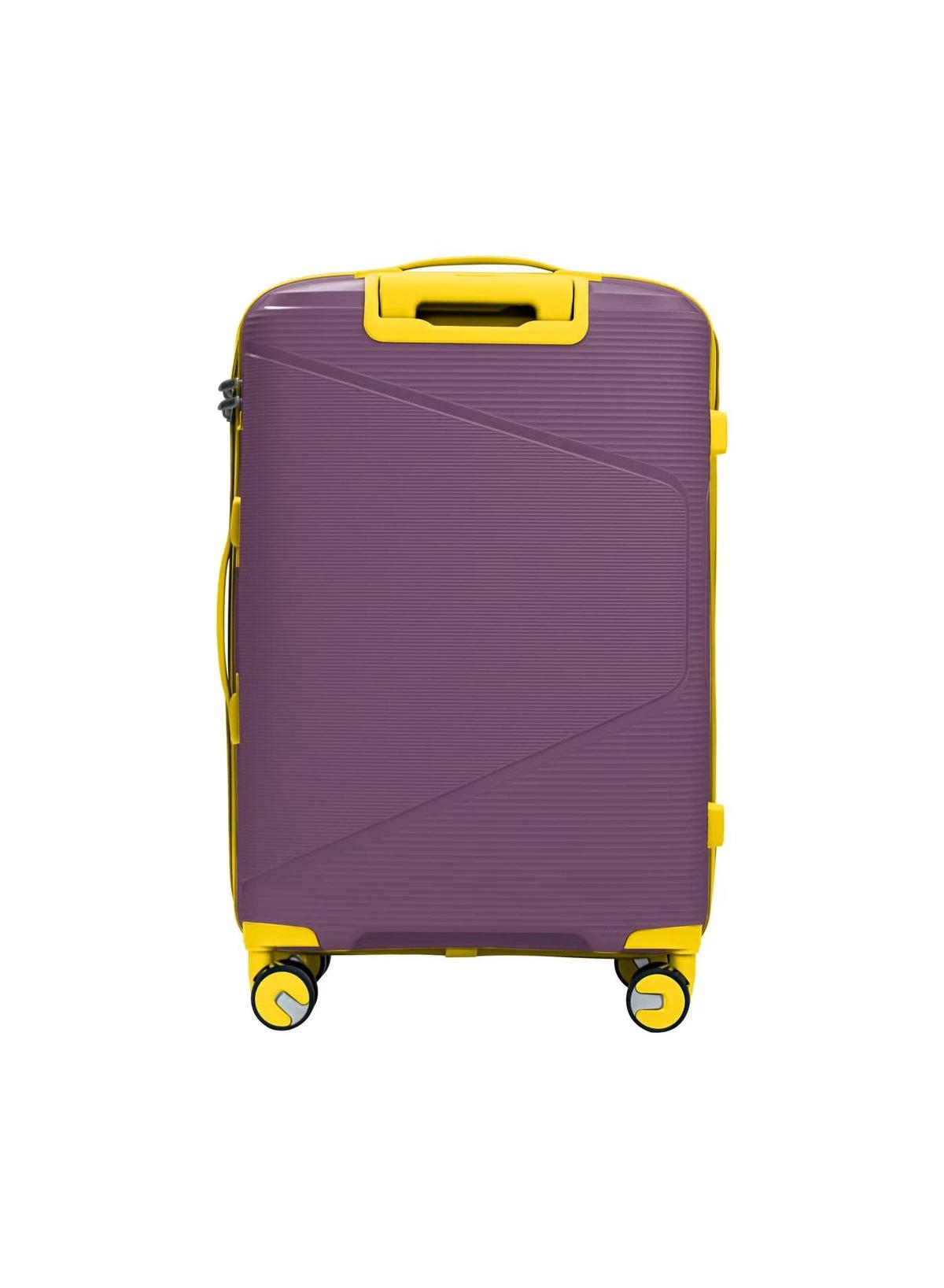 British Tourister 3 Piece Polypropylene Hard side Luggage Set with TSA Lock | Lightweight Spinner Suitcases with 360° Wheels | Durable Trolley Bags for Secure Travel (Small, Medium, Large) – Purple-1-portrait