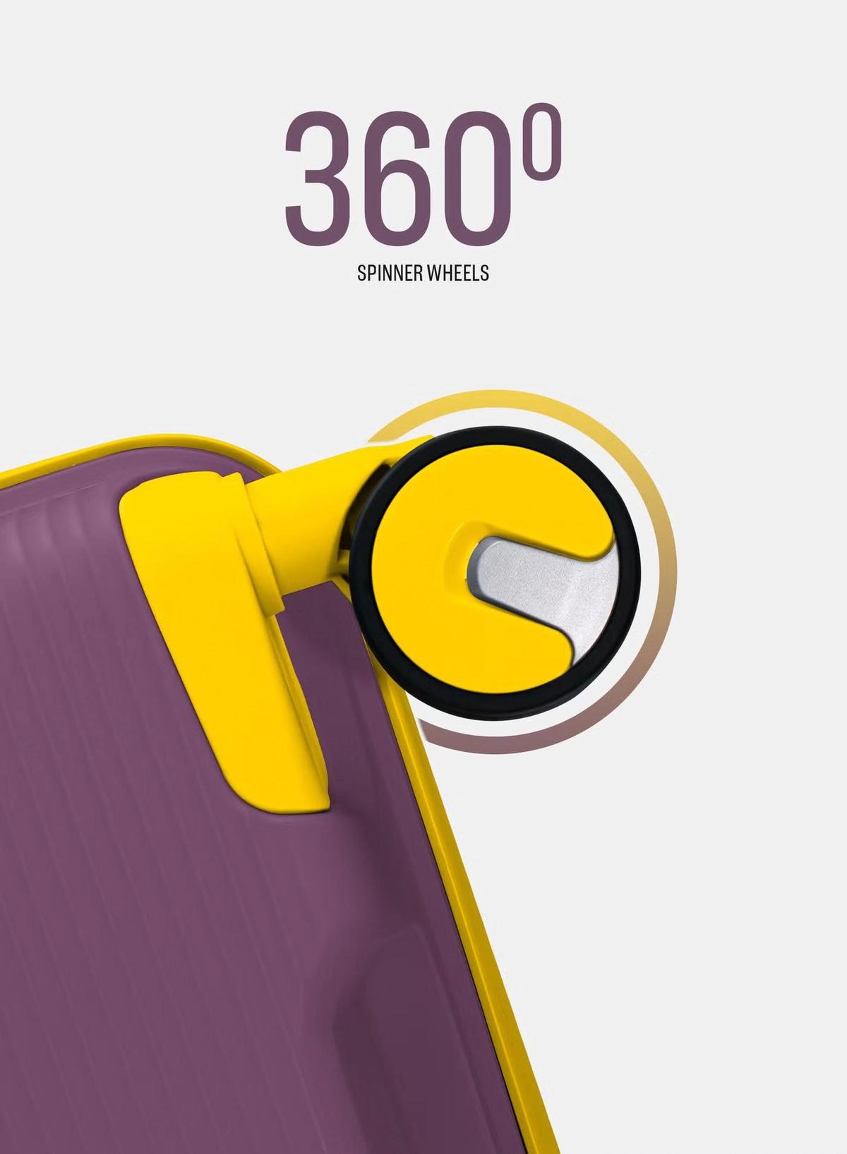 British Tourister 3 Piece Polypropylene Hard side Luggage Set with TSA Lock | Lightweight Spinner Suitcases with 360° Wheels | Durable Trolley Bags for Secure Travel (Small, Medium, Large) – Purple-2-2