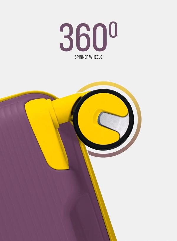 British Tourister 3 Piece Polypropylene Hard side Luggage Set with TSA Lock | Lightweight Spinner Suitcases with 360° Wheels | Durable Trolley Bags for Secure Travel (Small, Medium, Large) – Purple