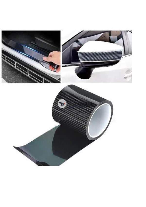Akozon Carbon Fiber Film 1 Roll Automobile Carbon Fiber Texture Sticker, Car Door Edge Guards Door Sill Protector