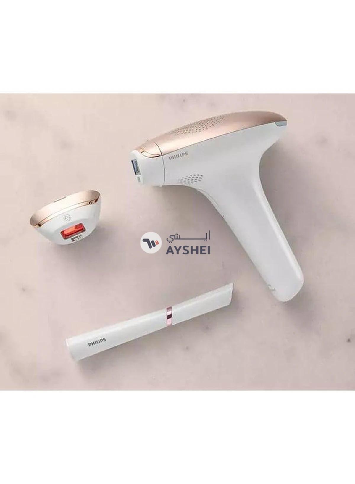 Philips Lumea IPL, Hair Removal, 7000 Series, Skintone Sensor, 2 Attachments, Body, Face, Compact Pen Trimmer, Corded Use, BRI921/60, 60 Days Money Back Guarantee White/Rose Gold-1-1