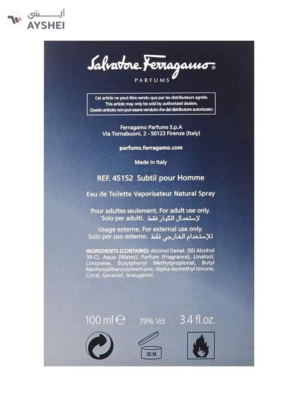 Salvatore Ferragamo Subtil EDT 100ml