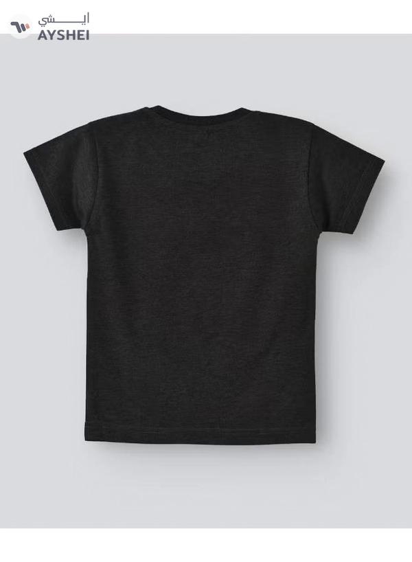 babyqlo Eid Mubarak Round Neck T-Shirt Dark Grey/White