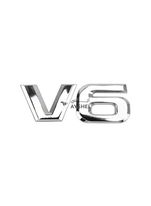 Generic V6 Shape Car Metal Body Decorative Sticker