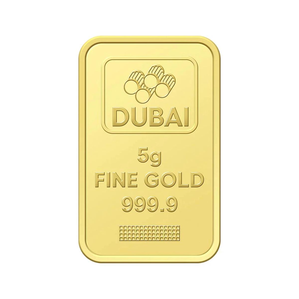 Dubai Gold 5 Grams Pure 999.9 Fine Gold Bar - Variable Design-0-portrait