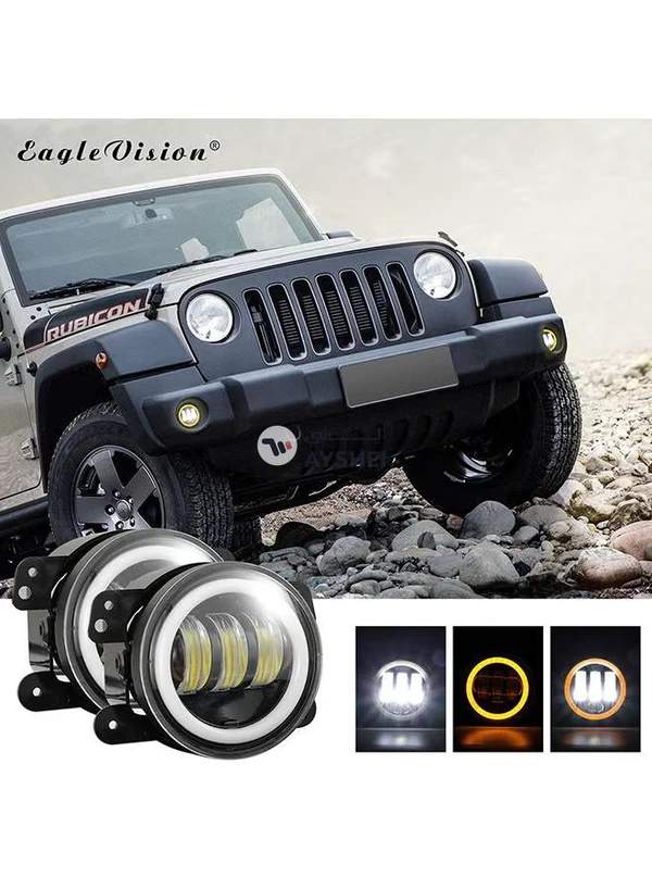 Generic 2-Piece IP67 Waterproof 30W 6500-7000K 2300LM 4 Inch CREE 6-LED Lamp Driving Fog Lights With Eyes For Jeep Wrangler