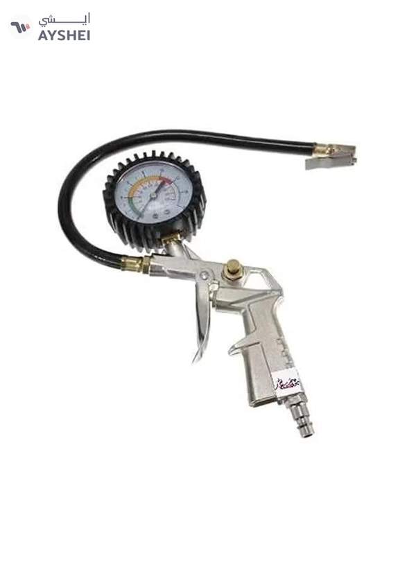Tyre Pressure Gauge,Tire Pressure Gauge Gun,Air Tire Inflator Dial Gauge With Flexible Hose