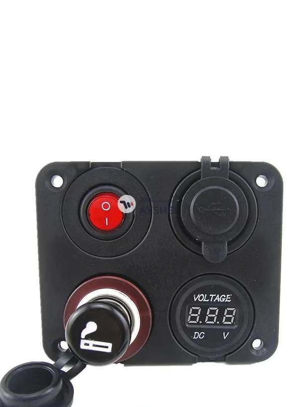 Generic Marine Car Rv Truck 4 Hole Panel Dual b Charger Voltmeter 12V Socket Switch