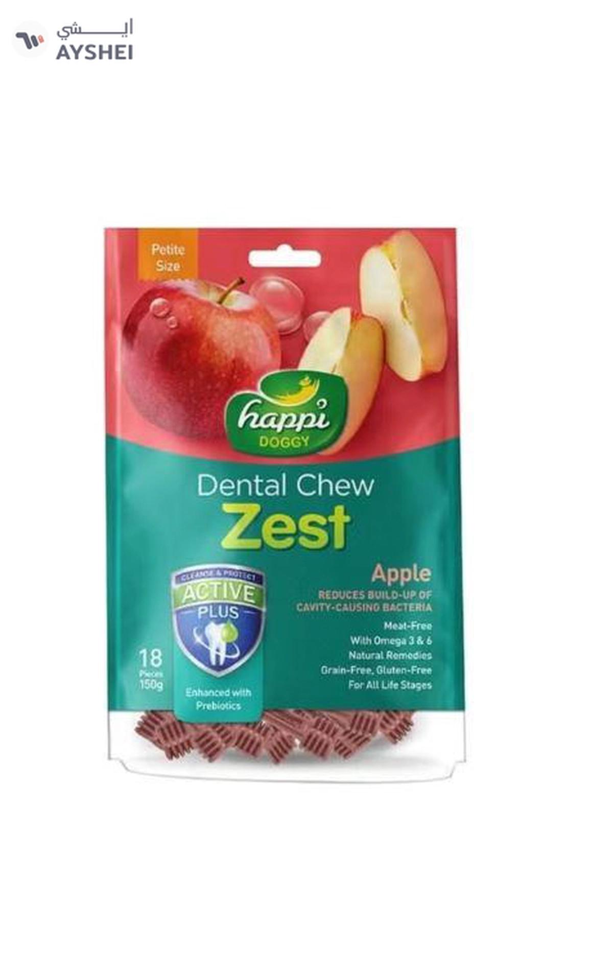Happi Doggy Dental Chew Zest-Apple-2.5" (18 pieces)-150g-0-0