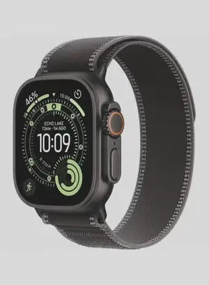 Apple Watch Ultra 3 GPS + Cellular 49mm (TDRA Version) Black Titanium Case With Black/Charcoal Trail Loop - S/M