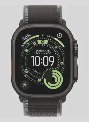 Apple Watch Ultra 3 GPS + Cellular 49mm (TDRA Version) Black Titanium Case With Black/Charcoal Trail Loop - S/M