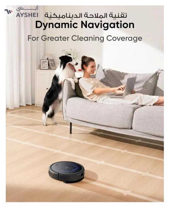 Eufy G50 Robot Vacuum With 4,000 Pa Powerful Suction, Dynamic Navigation And Pro Detangle Comb Roller Brush For Hair Cleaning, Mop Pad For Light Surface Cleaning, Perfect For Hard Floor, Pet Hair, Carpet 40 W T2212 Black