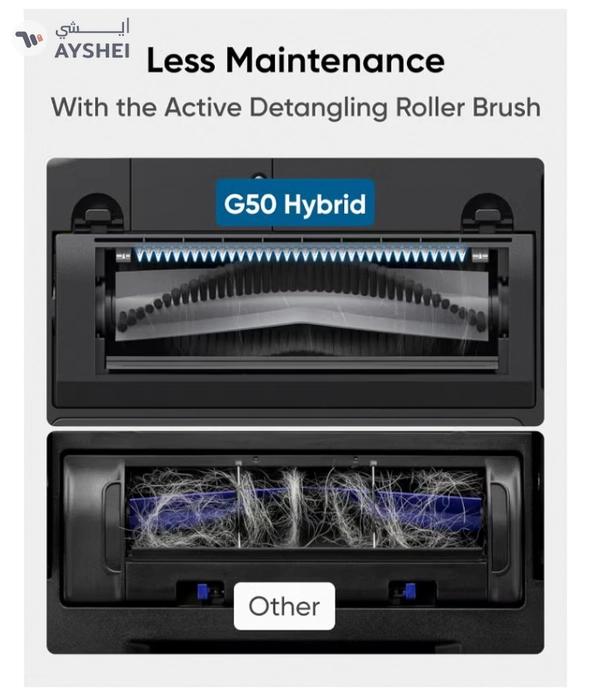 Eufy G50 Robot Vacuum With 4,000 Pa Powerful Suction, Dynamic Navigation And Pro Detangle Comb Roller Brush For Hair Cleaning, Mop Pad For Light Surface Cleaning, Perfect For Hard Floor, Pet Hair, Carpet 40 W T2212 Black