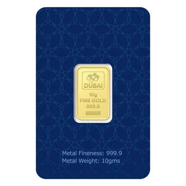 Dubai Gold 10 Grams Pure 999.9 Fine Gold Bar