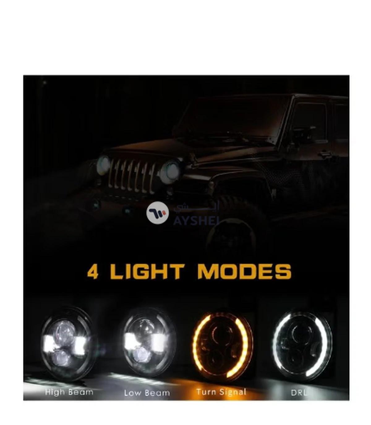 Generic 2 pcs 7 Inch 200W 4300K 6000K LED Headlight for Jeep Wrangler CJ JK TJ LJ-1-1