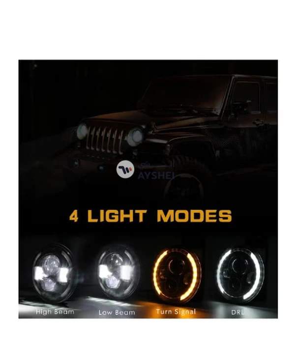 Generic 2 pcs 7 Inch 200W 4300K 6000K LED Headlight for Jeep Wrangler CJ JK TJ LJ