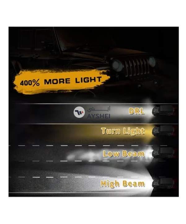 Generic 2 pcs 7 Inch 200W 4300K 6000K LED Headlight for Jeep Wrangler CJ JK TJ LJ