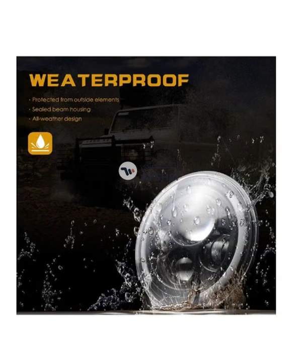 Generic 2 pcs 7 Inch 200W 4300K 6000K LED Headlight for Jeep Wrangler CJ JK TJ LJ