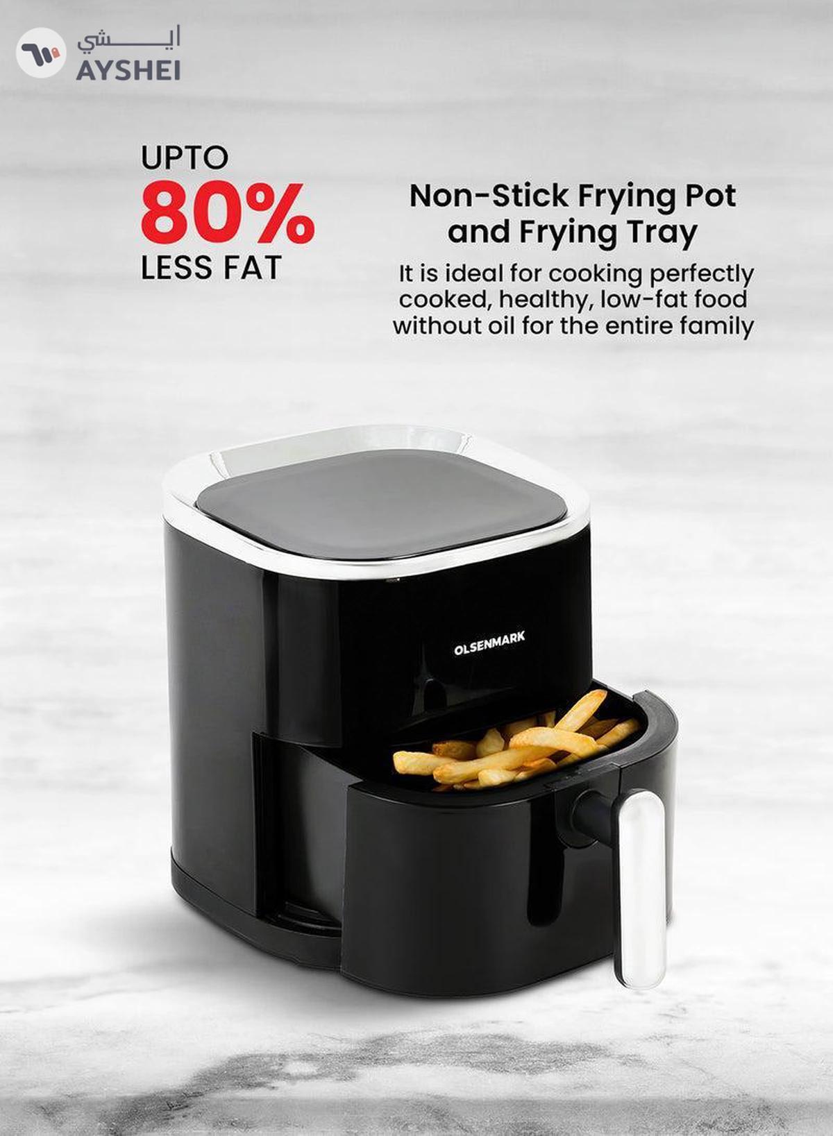 Olsenmark 3.5L Digital Air Fryer – Oil-Free Healthy Cooking with Non-Stick Pot & Tray-4-4