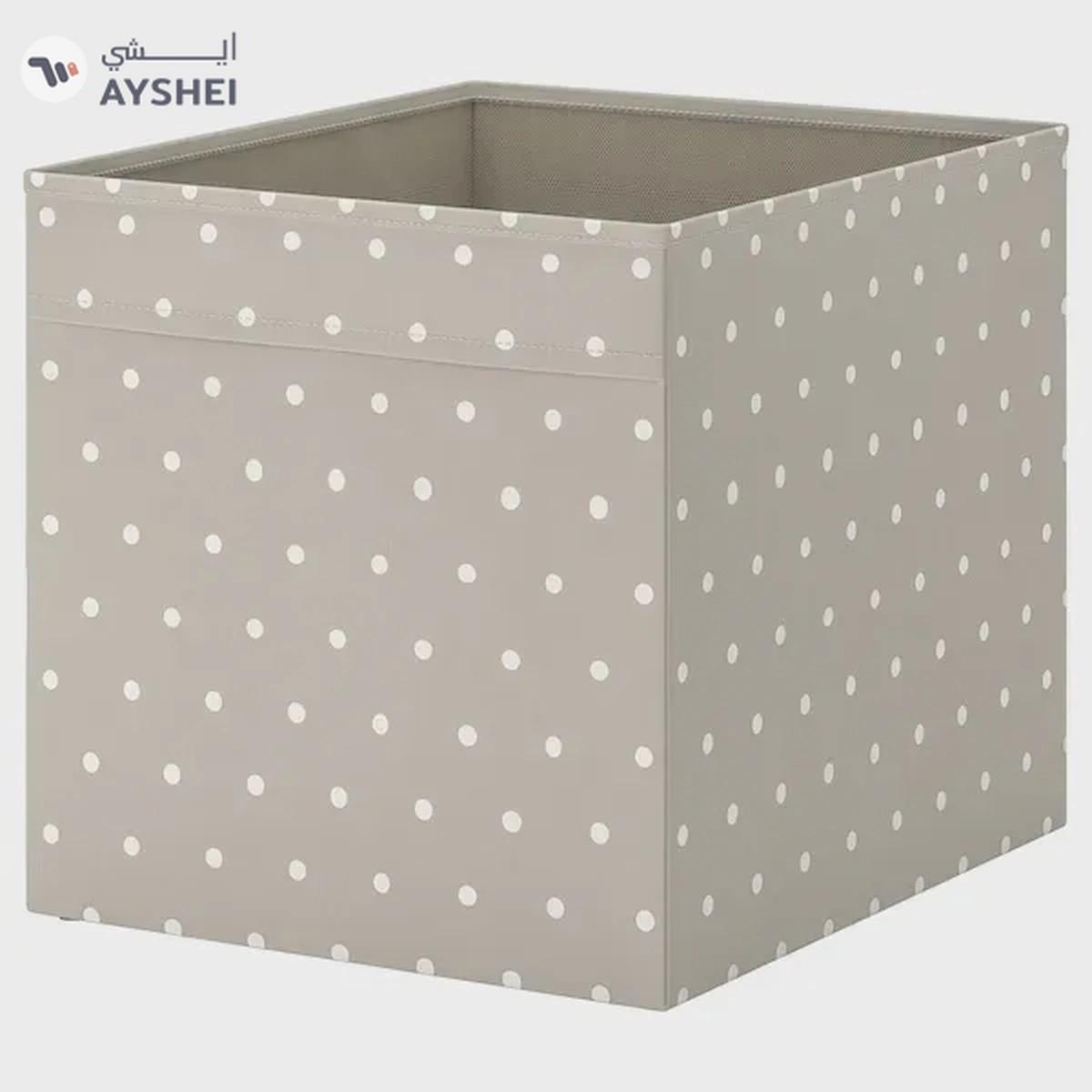 DRÖNA Storage Box - Beige with Dots, 33x38x33 cm-0-portrait