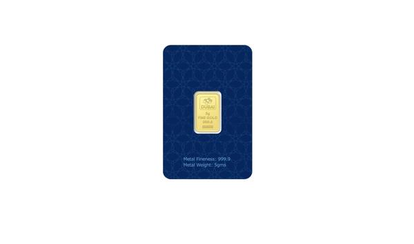Dubai Gold 5 Grams Pure 999.9 Fine Gold Bar - Variable Design