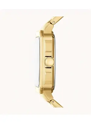 Fossil Men's Inscription Rectangle Shape Stainless Steel Chronograph Wrist Watch BQ2656 - 42mm - Gold