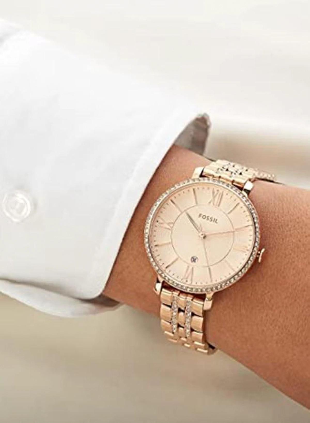 Fossil Women's Water Resistant Stainless Steel Analog Wrist Watch ES3546 - 36 mm - Rose Gold-1-portrait