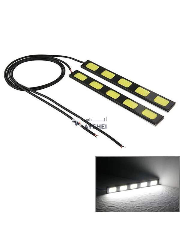 Generic 2-Piece DC 12V COB DRL LED Grid Type Car Daytime Running Lights