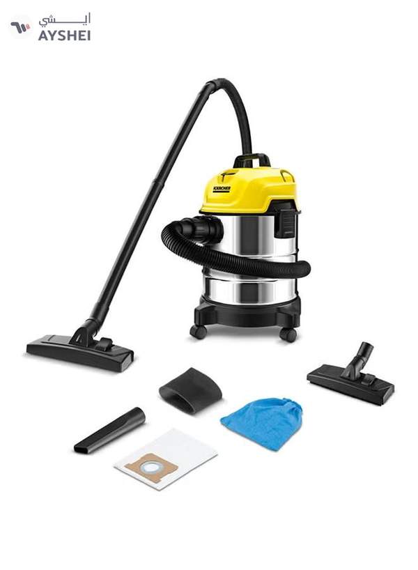 KARCHER WD 1 s Classic Wet & Dry Vacuum Cleaner, 18L Stainless Steel Tank, 1300W, Blower Function 1500 W 1.098-324.0 Multicolour