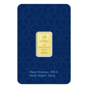 Dubai Gold 5 Grams Pure 999.9 Fine Gold Bar - Variable Design