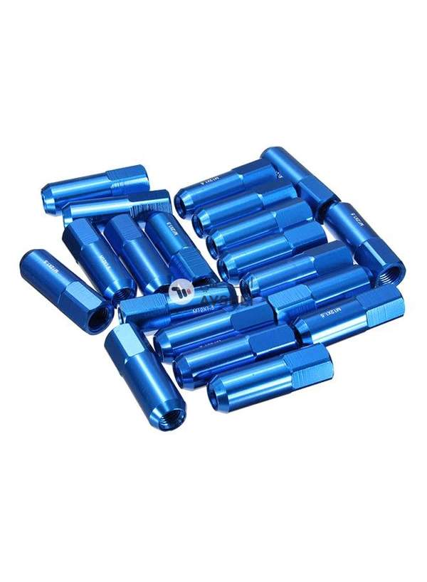 Generic 20-Piece 60Mm M12X1.5 Blue Aluminum Extended Tuner Lug Nuts For Wheels/Rims Part