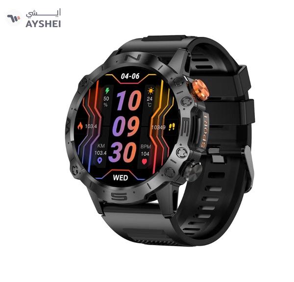 Armfit Dome Smartwatch For Men, AMOLED Always On Display Bluetooth Calling Waterproof Fitness Watches Compatible With Android iOS Black