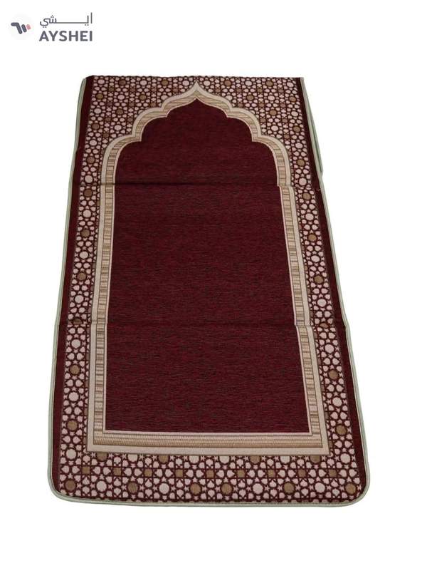 Yuwell Foldable Prayer Mat with Back Support & Carrying Bag, 2-in-1 Prayer Rug Sajadah, Anti-Slip Islamic Salah Mat 110×60CM for Men & Women, Portable Ramadan & Eid Gift Maroon