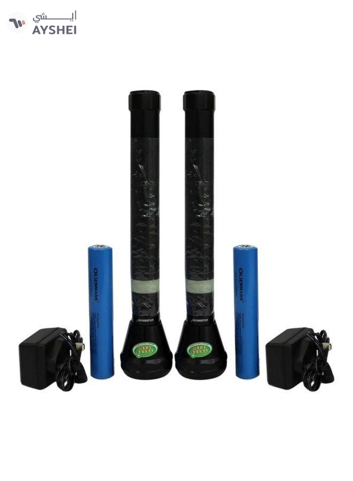 Olsenmark 2-Piece 2-In-1 Rechargeable LED Flashlights Black 242mm-0-portrait