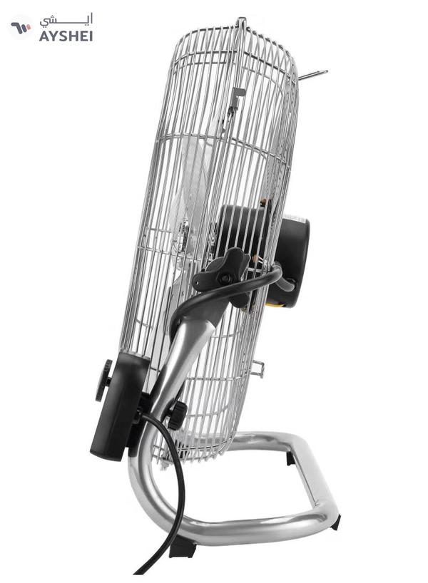 GEEPAS 18" Industrial Metal Floor Fan, 3 Pcs Factory Balanced Metal Blade, 3 Speed Options, Heavy Duty 450 MM, Powerful Copper Motor, Tilt Adjustable Head 150 W GF21196 Silver