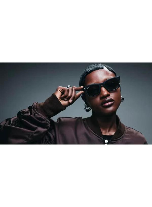 RAY-BAN Wayfarer (Gen 2) Matte Black Frame, Large, Size 53, MATTE BLACK POLAR GRADIENT GRAPHITE