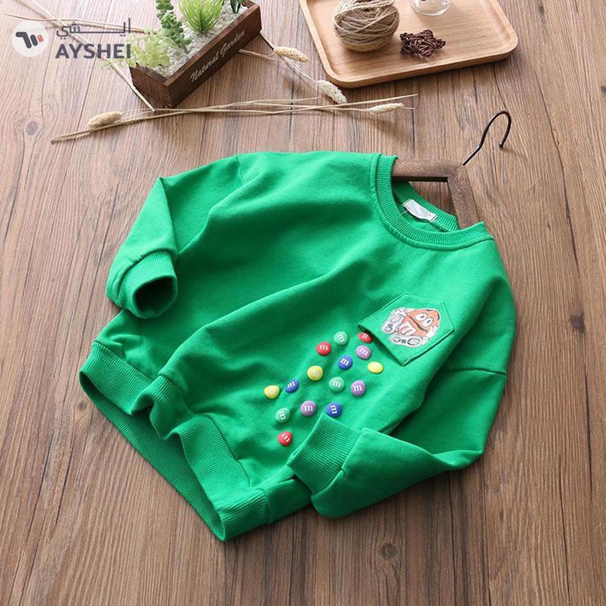 Babyqlo Falling Candy Winter Pullover Sweat top for boys Green-0-0