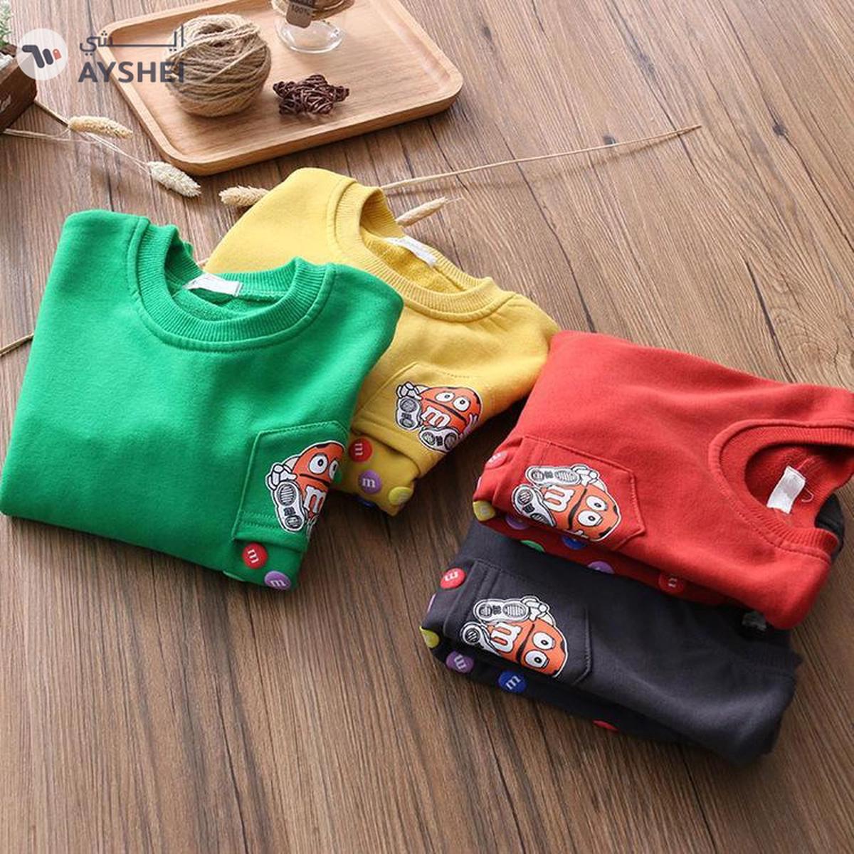 Babyqlo Falling Candy Winter Pullover Sweat top for boys Green-1-1