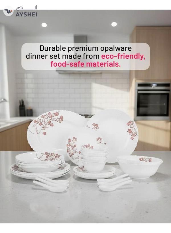 DELCASA 33 Pieces Opalware Dinner Set