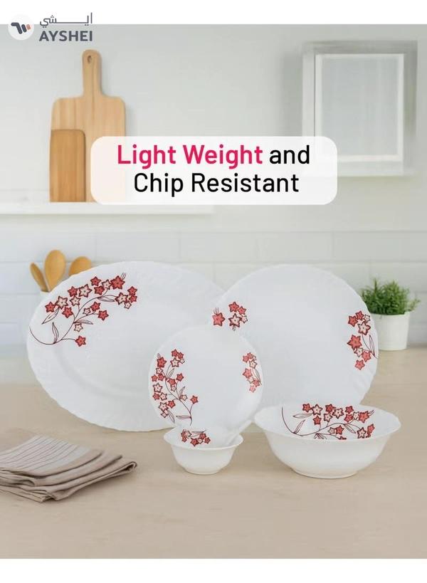 DELCASA 33 Pieces Opalware Dinner Set