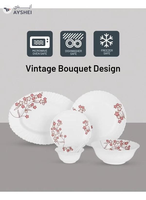 DELCASA 33 Pieces Opalware Dinner Set