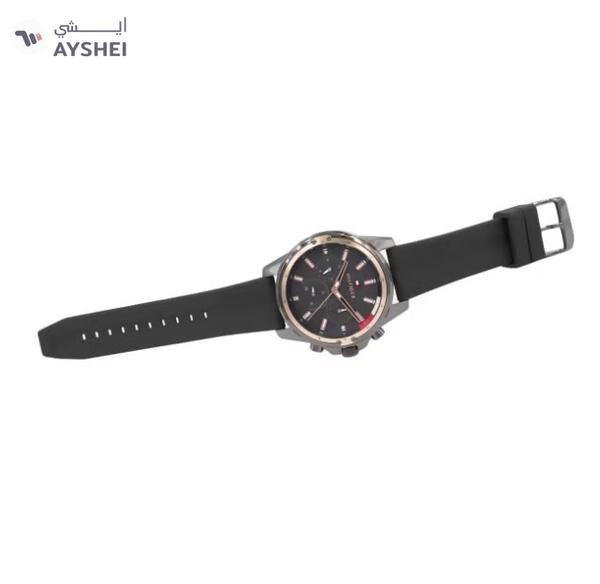 Tommy Hilfiger Men's Mason Round Shape Silicone Strap Analog Wrist Watch 45 mm - Grey - 1791792