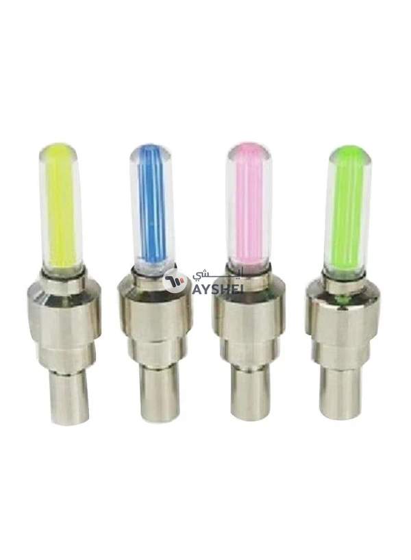 Generic 4-Piece Tyre Wheel Valve Caps Flash Light Set