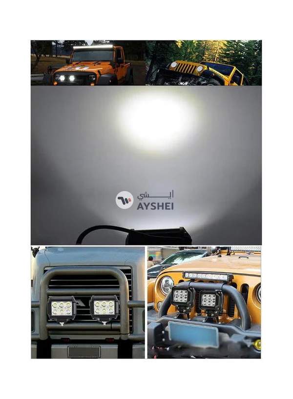Generic 2-Piece 18W Car Work Light Bar 6000K Lighting For Jeeps